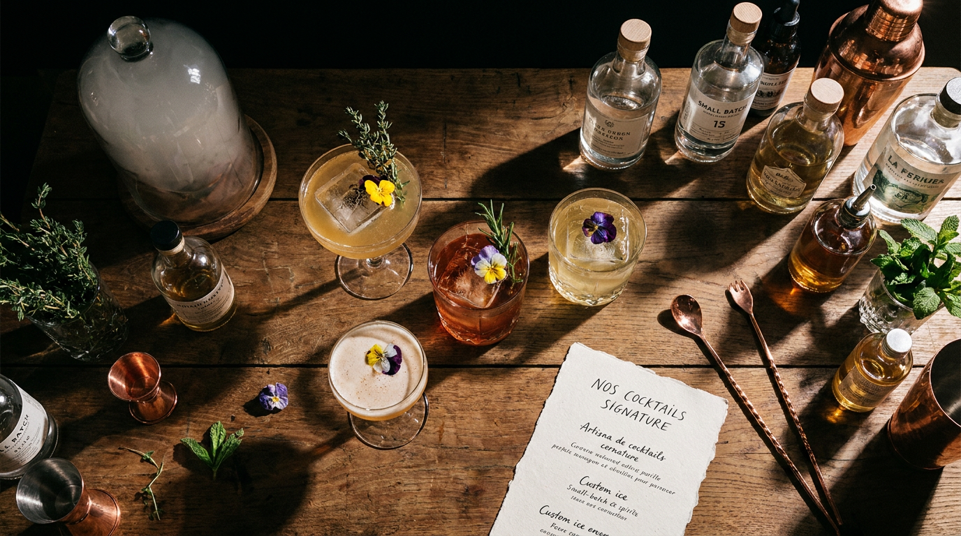 Illustration de l'article « Mariage : créer un bar à cocktails signature sur mesure »