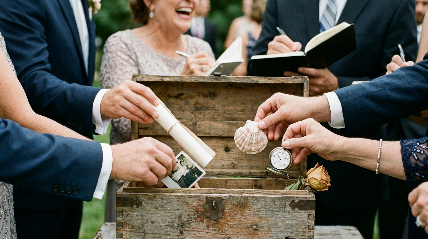 Illustration de l'article « Mariage : créer une capsule temporelle collective »