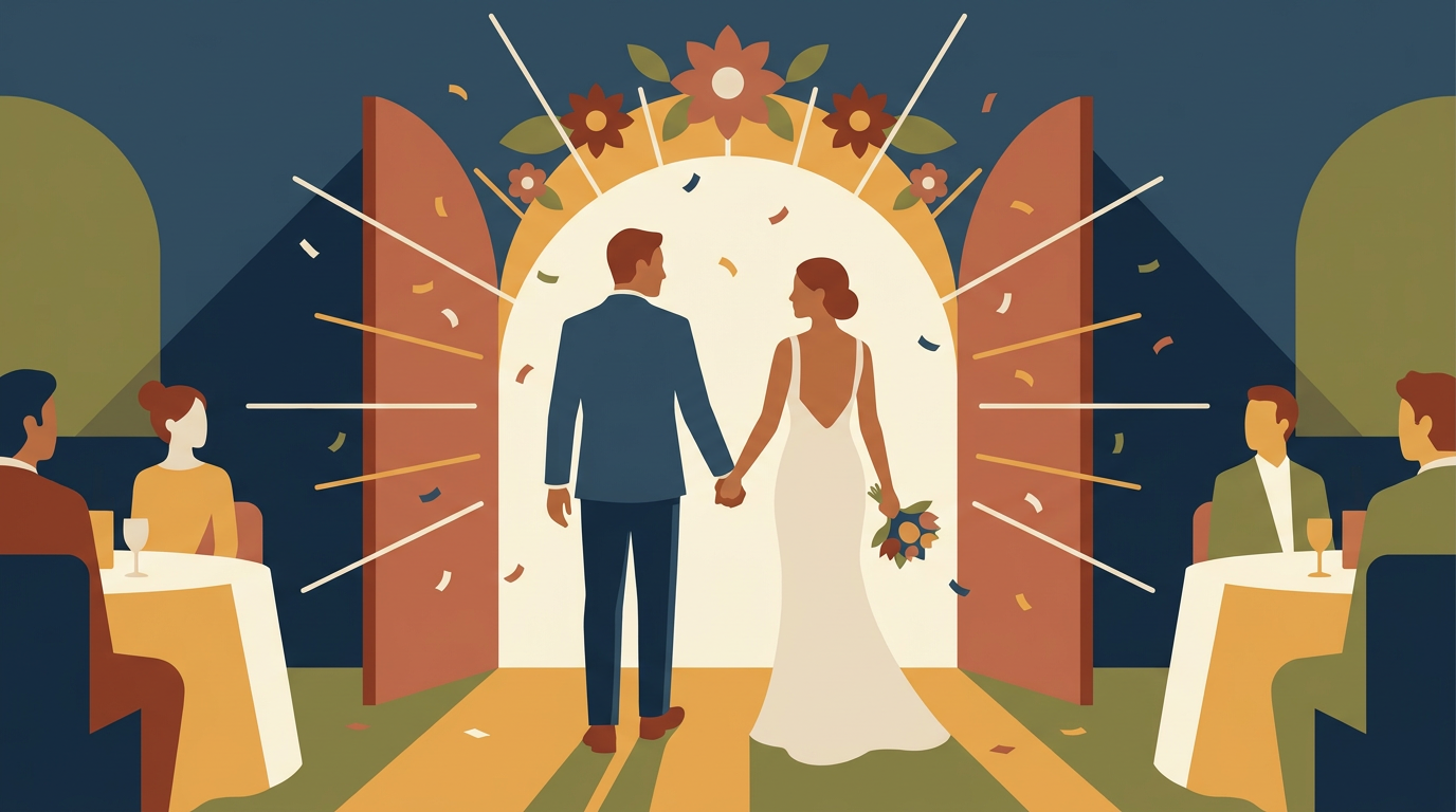 Illustration de l'article « Mariage : réussir la mise en scène de votre entrée en salle »
