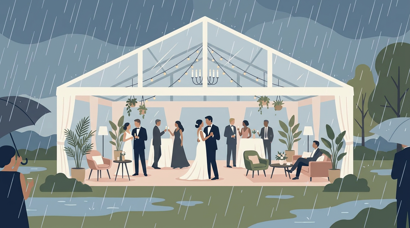 Illustration de l'article « Mariage : transformer un Plan B météo en succès chic »